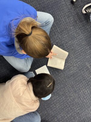 students reading