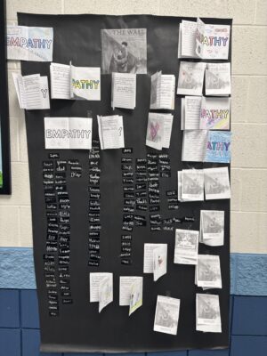 students names on a poster who read challenge books