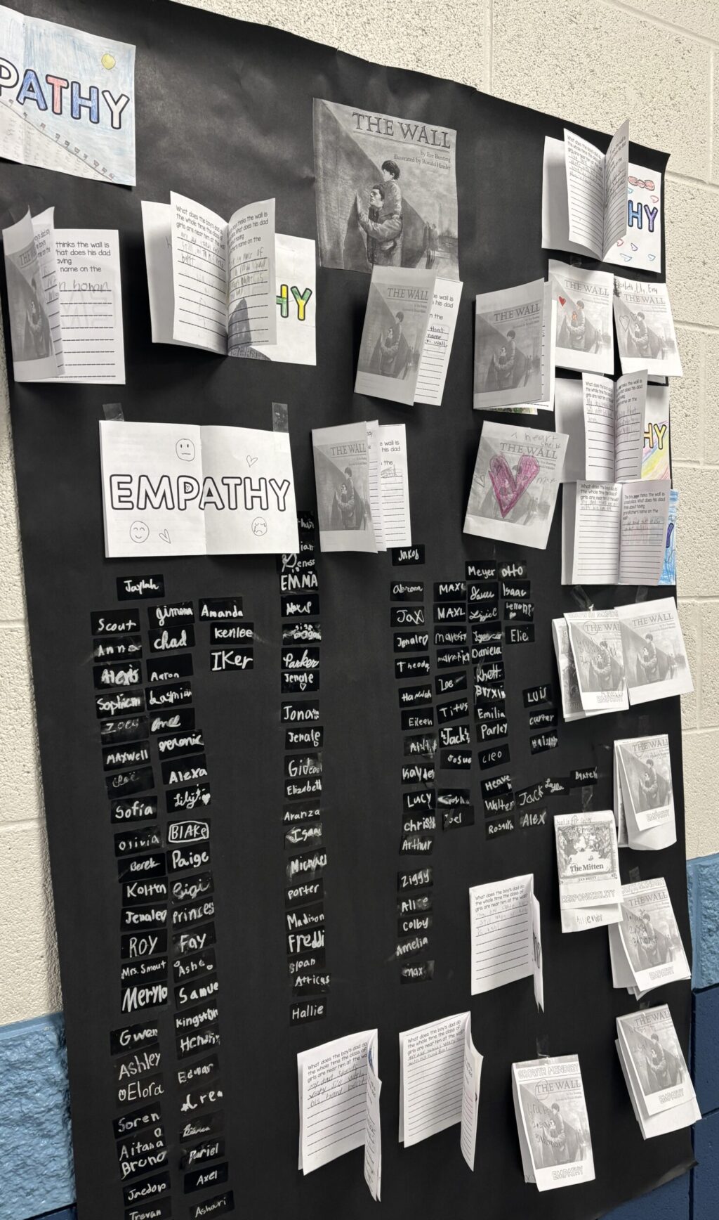 students names on a poster who read   challenge books