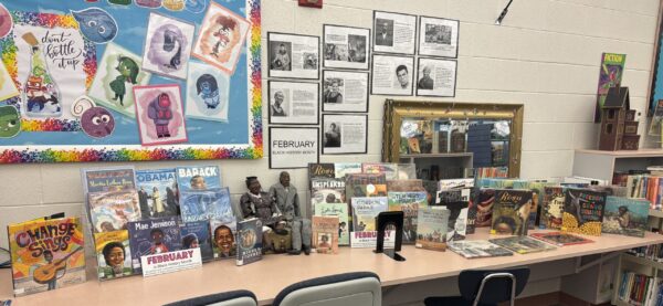 The library's black history month book display.