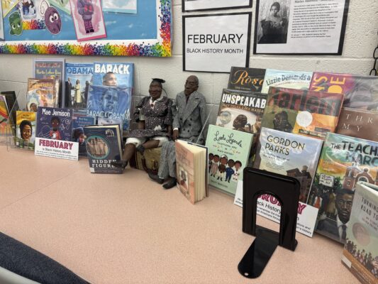 The library's black history month book display.